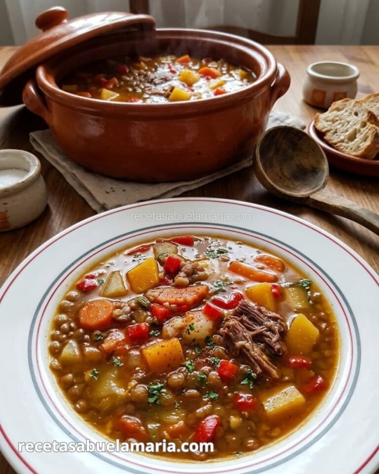 Sopa de lentejas y verduras