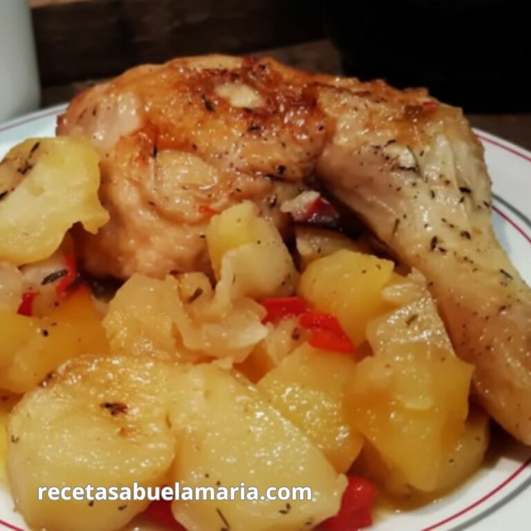 Receta de pollo al horno con guarnición de la abuela