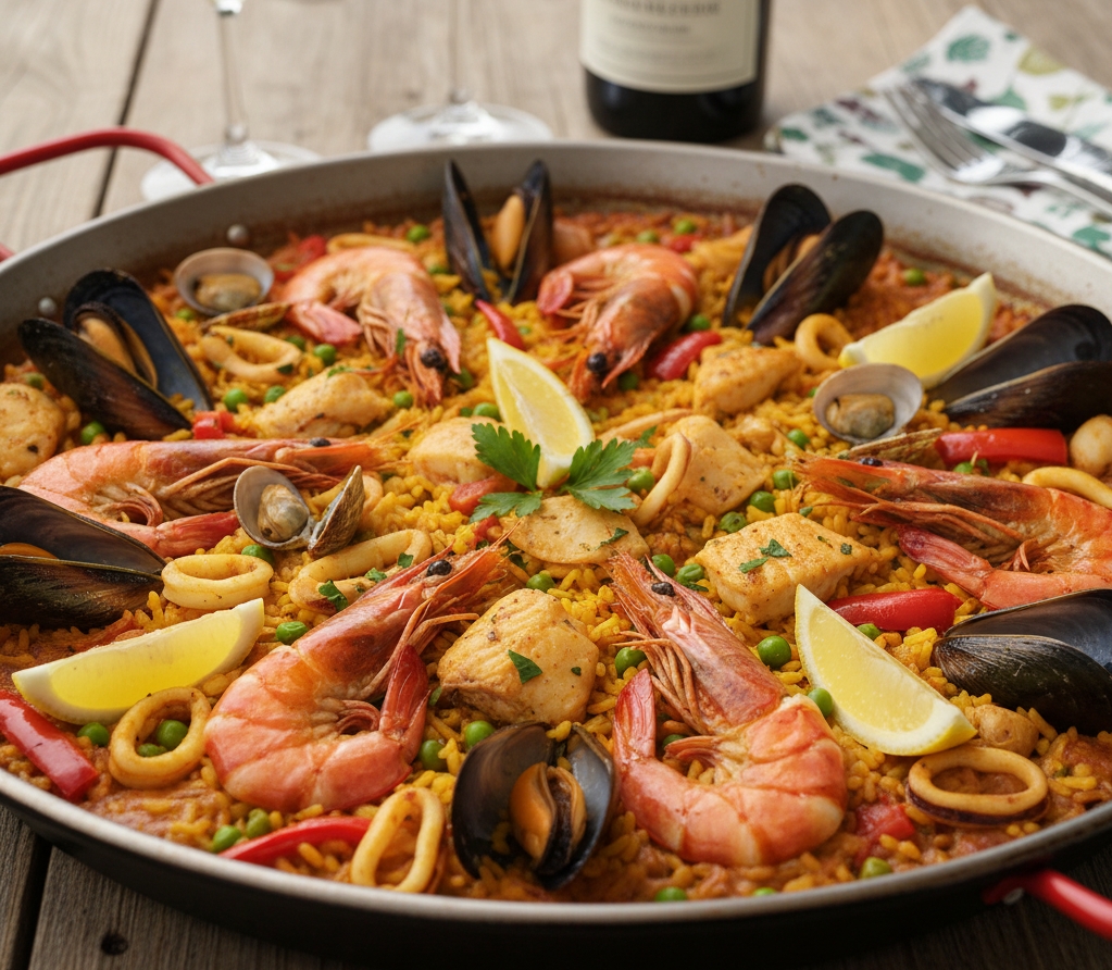 Receta de paella de marisco