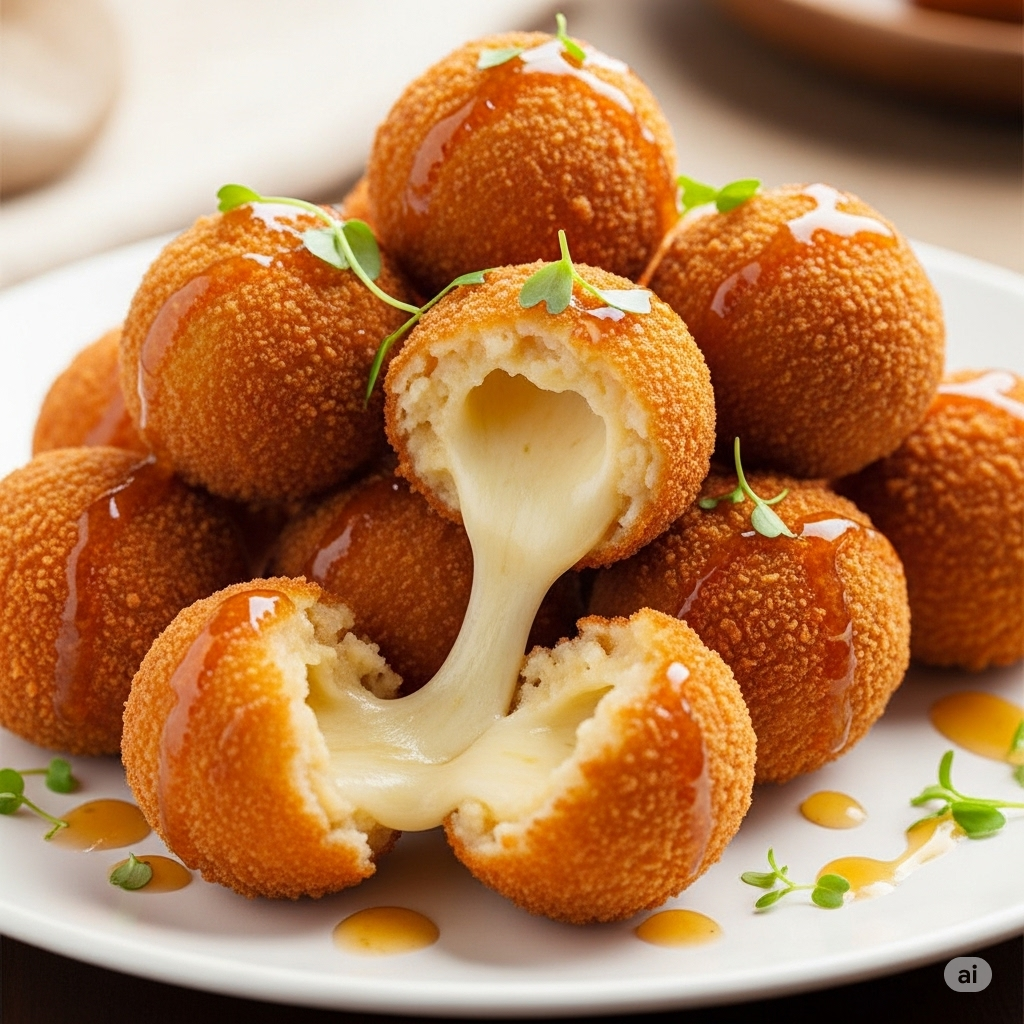 Bolitas crujientes rellenas de queso