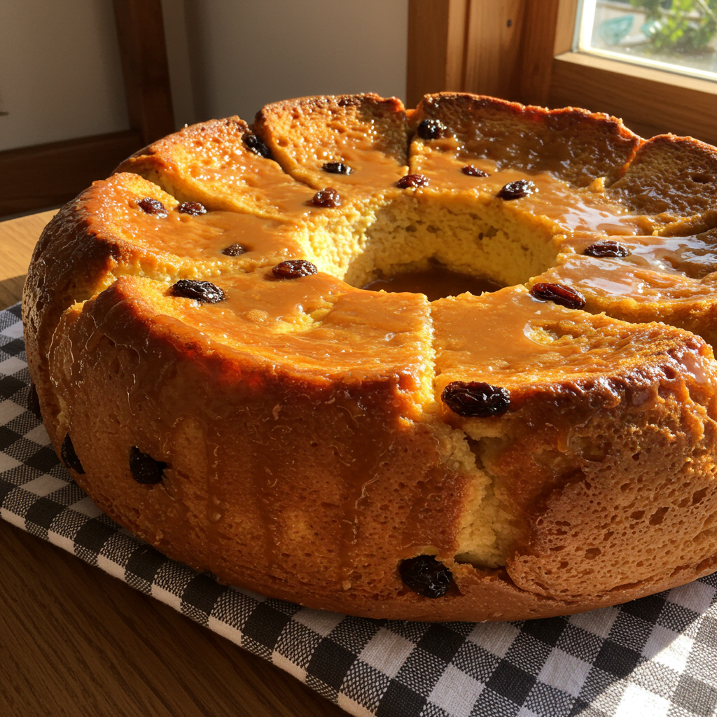Receta de budín de pan y pasas