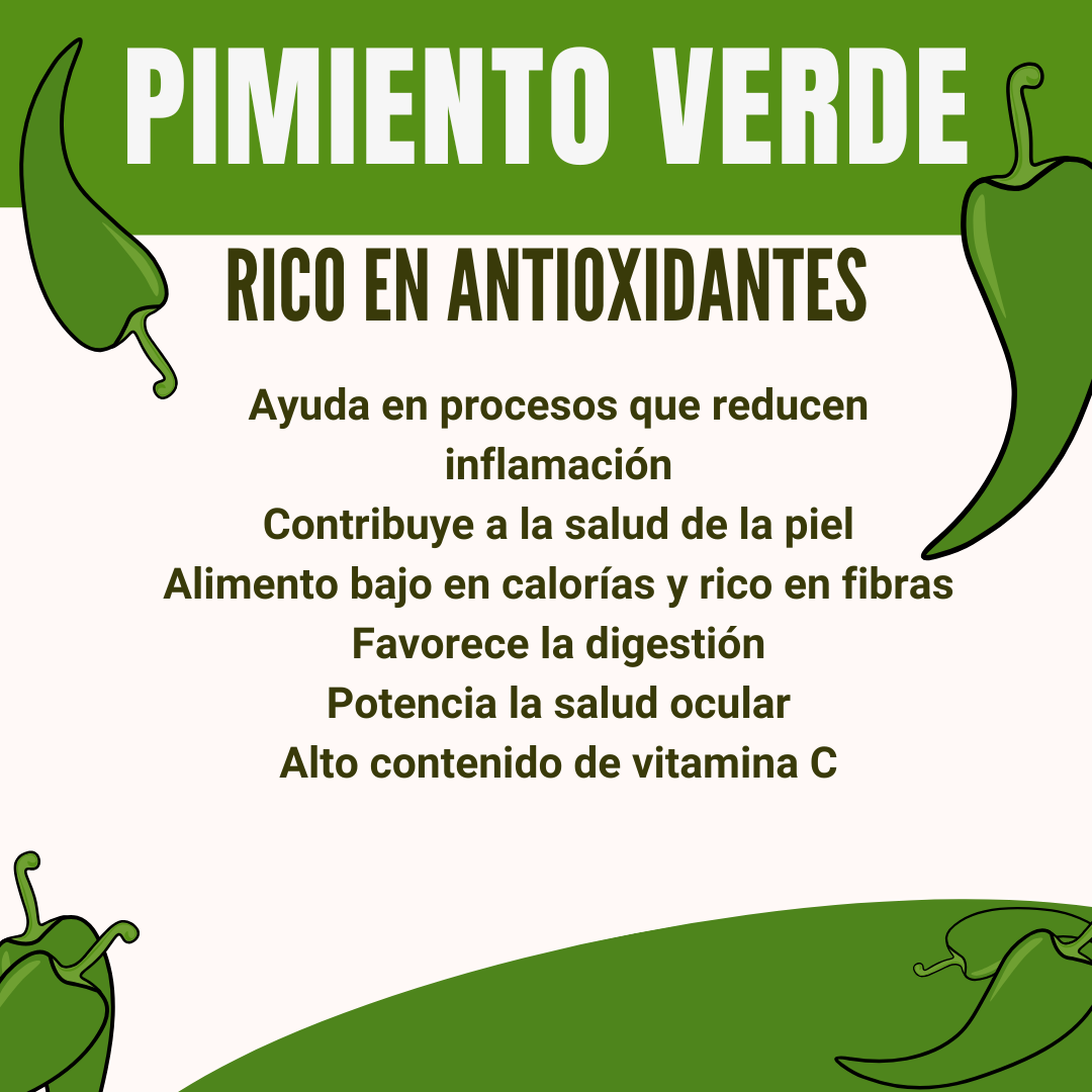 PIMIENTO VERDE: TU ALIADO NUTRITIVO Y VERSÁTIL EN LA COCINA