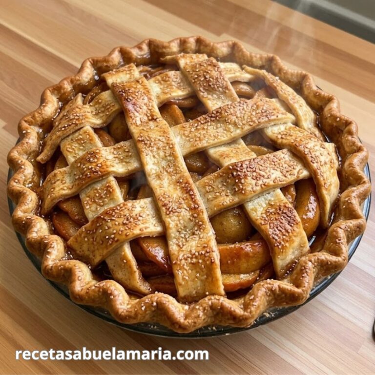 Receta clásica de tarta de manzana con rejilla
