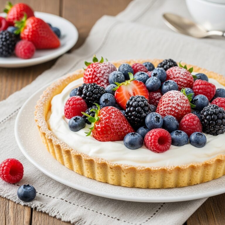 Receta de Tarta de yogur griego y frutos del bosque