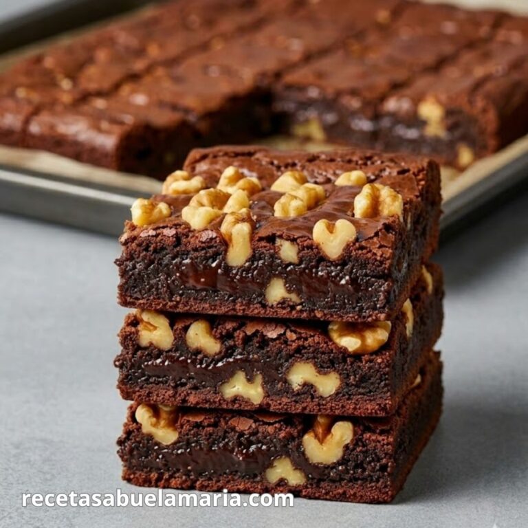 Brownie de triple chocolate con nueces receta casera