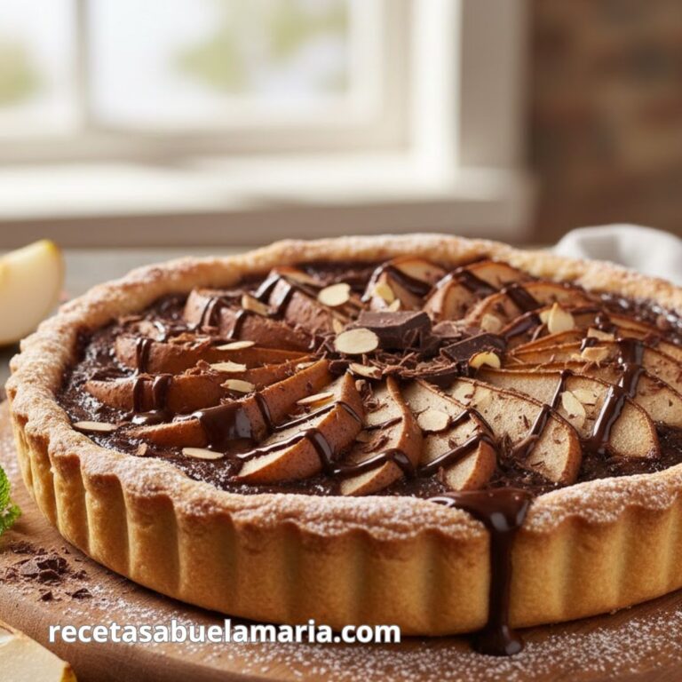 Tarta de peras y chocolate receta casera fácil