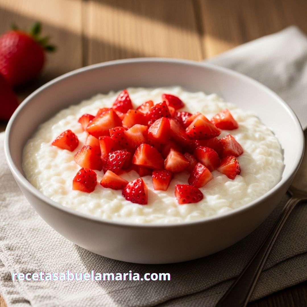 Receta de arroz con leche y fresas