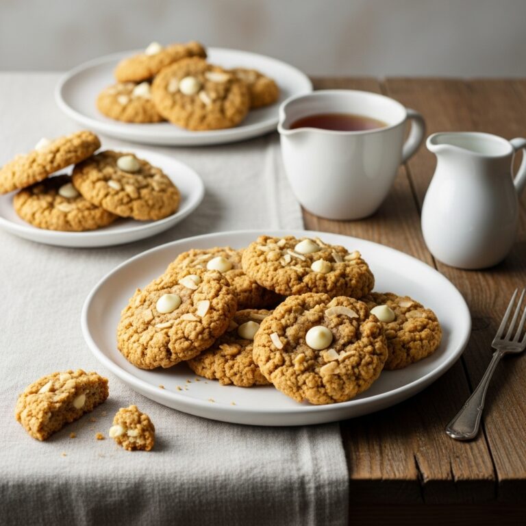 Receta de galletas de avena y coco con chocolate blanco