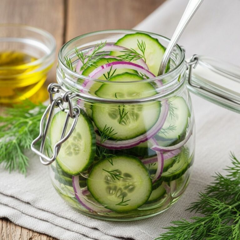Ensalada de pepino en tarro