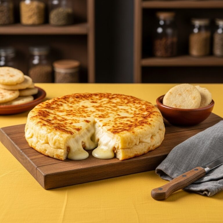 Receta de tortilla de patata rellena de queso fundido