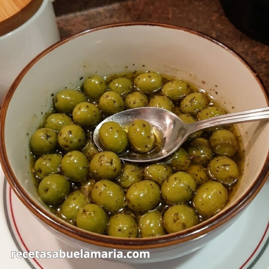 Aceitunas aliñadas caseras al estilo andaluz