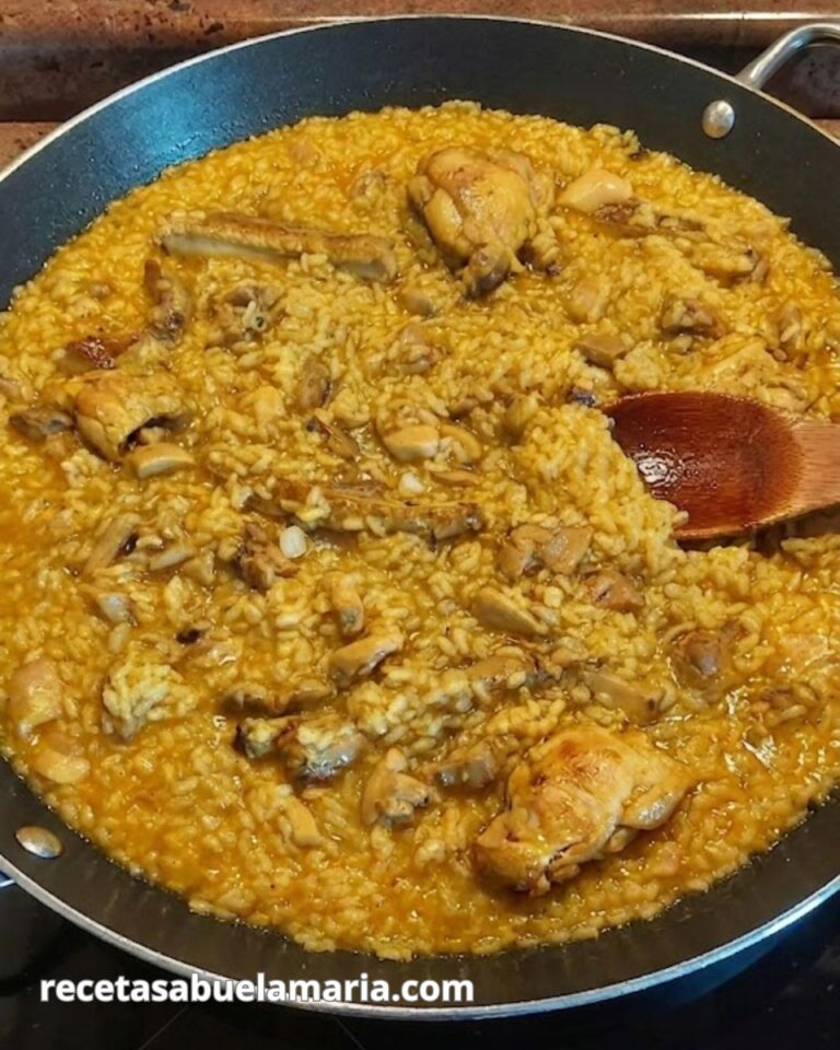 Arroz con pollo al curry y costilla receta fácil de la abuela