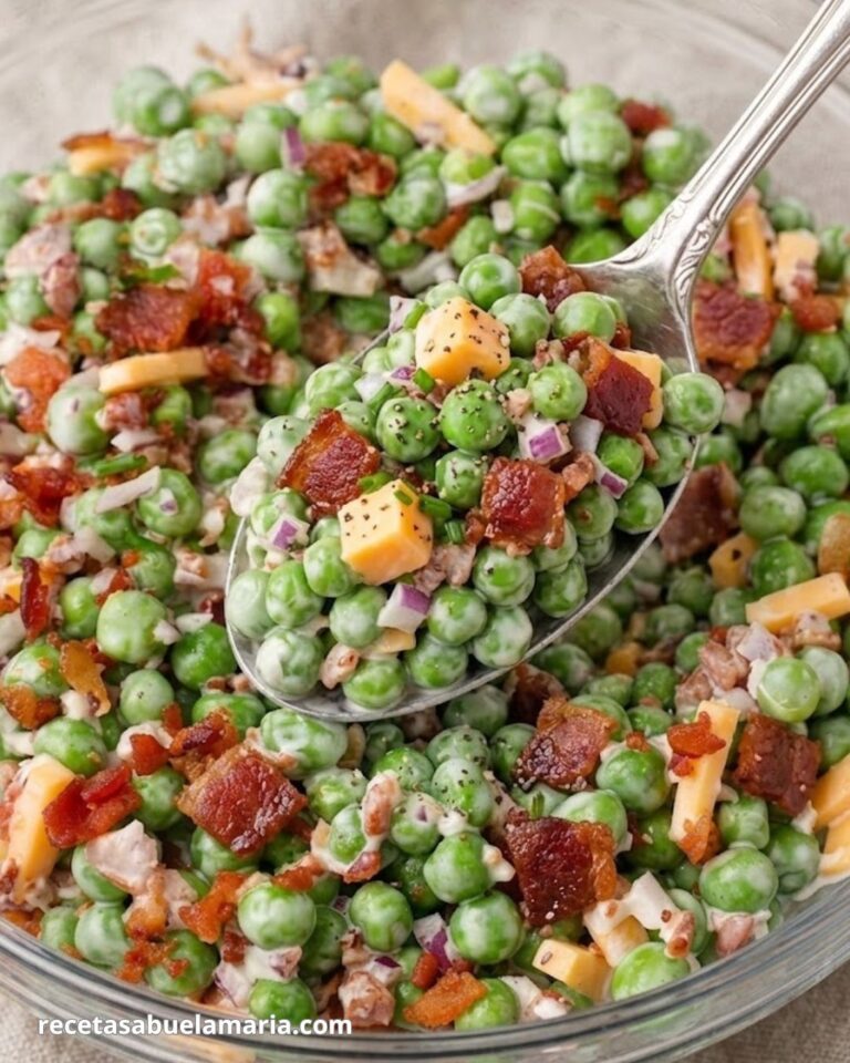 Ensalada de guisantes y bacón crujiente una receta deliciosa