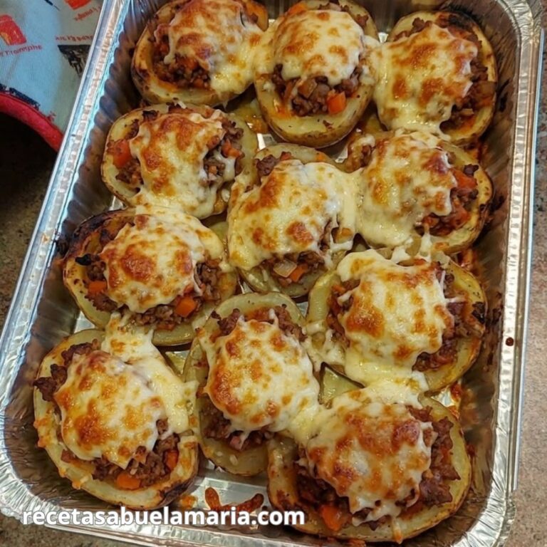 Patatas rellenas de carne con queso gratinadas receta de la abuela