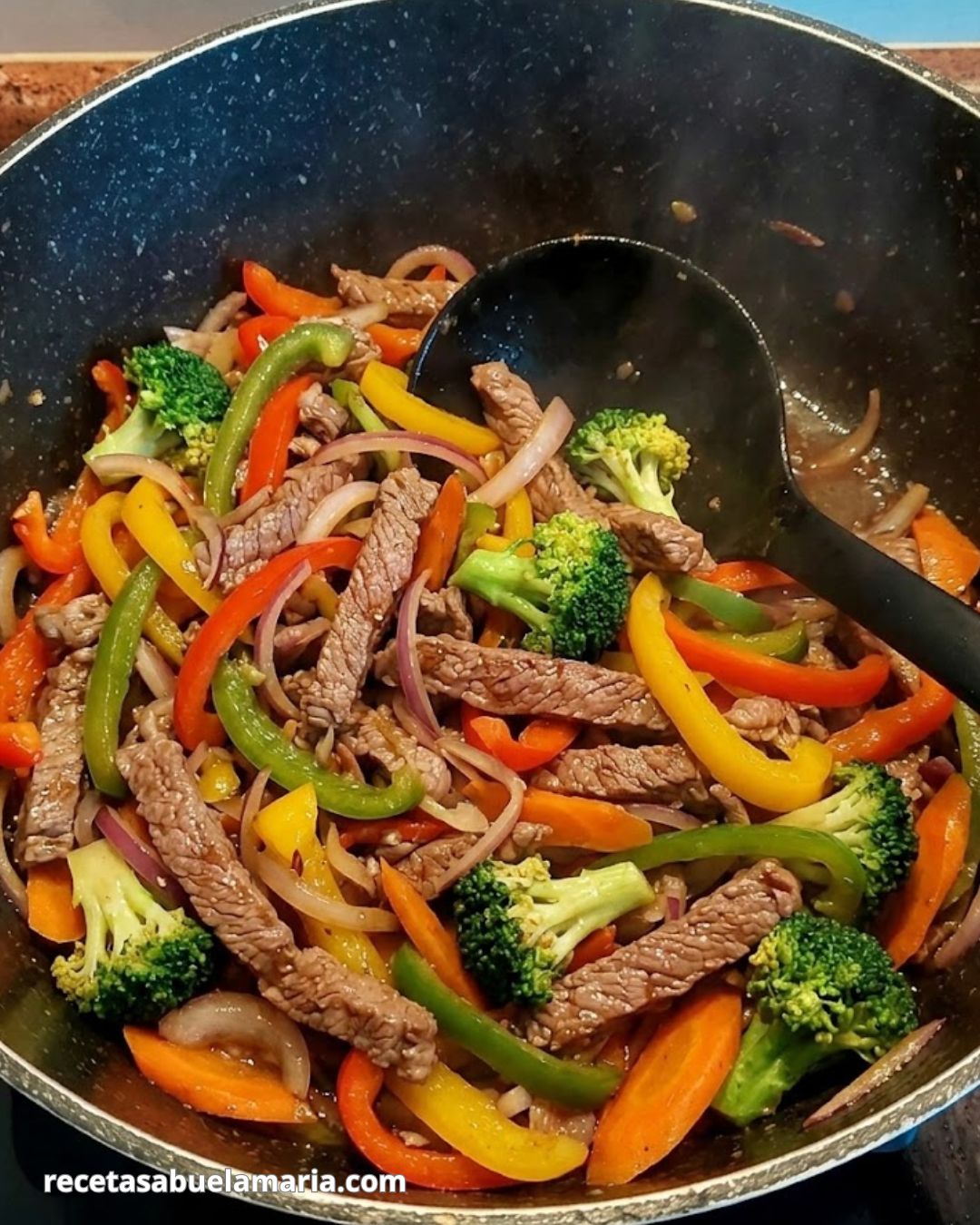 Salteado de ternera con verduras receta fácil de la abuela